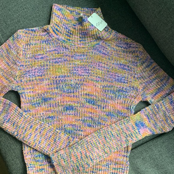 NWT Free People Blair Space Dye Mockneck sweater size XS - Picture 6 of 9